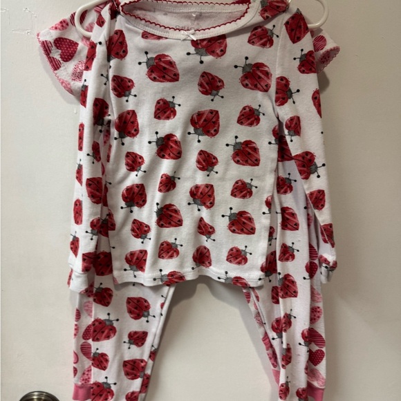 Ladybug Print Pajama Set heart set pjs - Picture 3 of 3